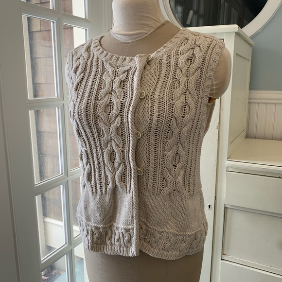 Banana Republic Heritage Cable Knit Sweater Vest Size M - Picture 1 of 6